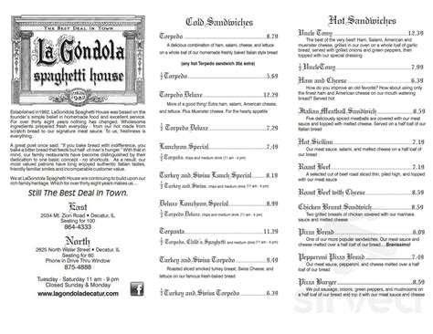 La gondola spaghetti house bartonville menu. Things To Know About La gondola spaghetti house bartonville menu. 